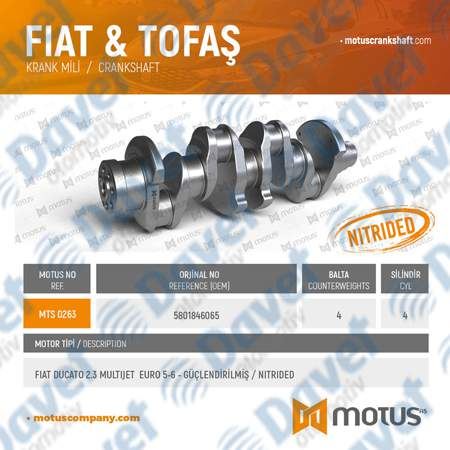 MOTUS 263 Krank Mili Fiat Ducato 2.3 Multijet Euro 6 - Guclendirilmis / Nitrided  ####